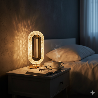 Luxury Crystal Lamp | Modern Rectangle LED Table Light with USB Rechargeable Battery for Bedroom & Office Decor