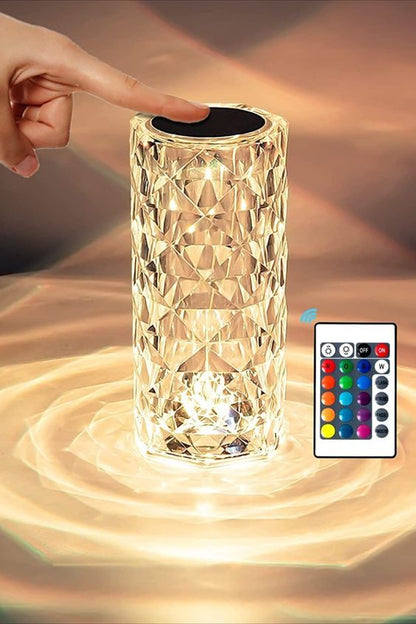 Rose Diamond Table Lamp | Touch Night Lamp with Remote Control for Bedroom, Living Room, Party Decor
